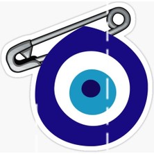 Tsc Nazar Sticker Yapıştırma Etiket Leptop Araba Cam Modl3 17 cm
