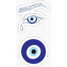 Tsc Nazar Sticker Yapıştırma Etiket Leptop Araba Cam MD18 17 cm