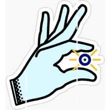 Tsc Nazar Sticker Yapıştırma Etiket Leptop Araba Cam Md8 17 cm
