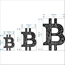 Altın Pusula Bitcoin Metal Duvar Tablosu