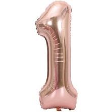 Eğlence Marketi 34'' 80 cm Rose Gold Bronze Folyo Rakam Balon 1