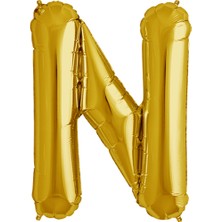 Eğlence Marketi 16 Inç 35 cm Altın Folyo Harf Balon N