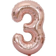 Eğlence Marketi 34'' 80 cm Rose Gold Bronze Folyo Rakam Balon 3