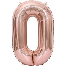 Eğlence Marketi 34'' 80 cm Rose Gold Bronze Folyo Rakam Balon 0