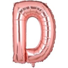 Eğlence Marketi 34'' 80 cm Rose Gold Bronze Folyo Harf Balon D