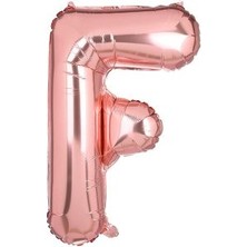 Eğlence Marketi 34'' 80 cm Rose Gold Bronze Folyo Harf Balon F