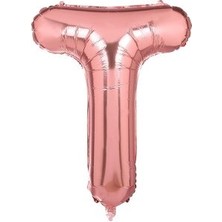 Eğlence Marketi 34'' 80 cm Rose Gold Bronze Folyo Harf Balon T