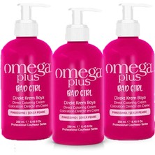Omega Plus Bad Girl Şeker Pembesi Renkli 3lü Saç Boyası Seti 250ML+250ML+250ML