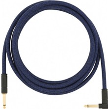 Fender 10 Angled Festival Instrument Cable Pure Hemp Blue Dream Kablo 3 Metre