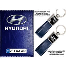 Promosyon Denizi Plakanıza Özel Hyundaı Logolu Lacivert Ruhsat Kabı ve Anahtarlık