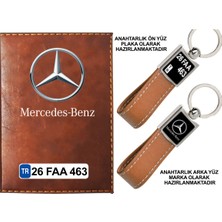 Promosyon Denizi Plakanıza Özel Mercedes Logolu Taba Ruhsat Kabı ve Anahtarlık