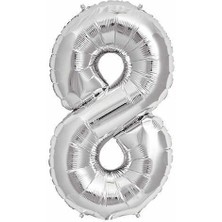 Acar Süs Folyo Balon Rakam 8 Gümüş 40 Inc ( 100 cm )