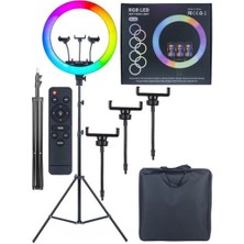 Asfal Rgb LED Selfie Işığı 45 cm + 210 cm Tripod Çanta ve Kumandalı