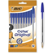 Marka: Bic Cristal Medium Mavi Tükenmez Kalem 10'lu PoşetTükenmez Kalemler