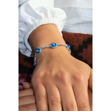 Midyat Nurtaş Gümüş Su Yolu Model Taşlı 925 Ayar Gümüş Bileklik-Stok Kodu 201020060