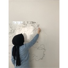 Dilsiz Türkiye ve Dünya Haritası Yazı Tahtası Akıllı Kağıt Tahta + Kalem 2'li Ürün Seti