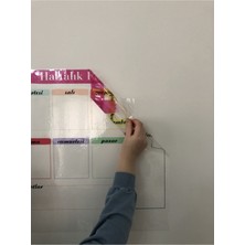 Haftalık Planlayıcı Takvim Akıllı Kağıt Tahta Yazı Tahtası Planner + Kalem 50X50 cm Özel Baskılı