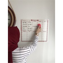 3 Adet Mini Myweek Haftalık Planlayıcı Planner My Week Akıllı Kağıt Tahta Yazı Tahtası Kalem 40X50 cm