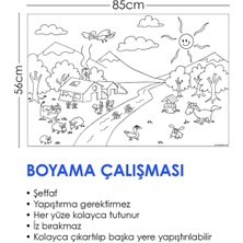 Tutunabilir Kağıt Boyama Çalışması Yazı Tahtası Akıllı Kağıt Tahta Kalem Hediyeli 85X56 cm