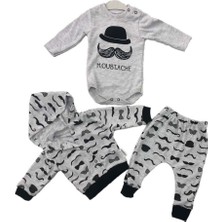 Minibird Hırkalı Bıyıklı 3'lü Bebek Set