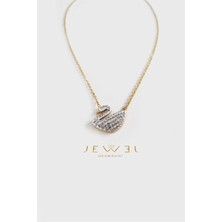 Jewel Beyaz Kuğu Gold Altın Kaplama Kolye
