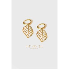 Jewel Açık Yaprak Gold Altın Kaplama Küpe