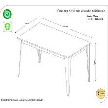 BMdekor Yemek Masası Yaren Ceviz 130 cm