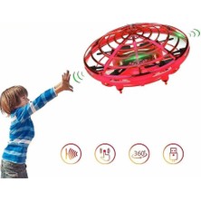 Lbq-El Kumandalı Mini Drone Çocuklar Için, Uçan Top Oyuncak Ufo Helikopter (Kırmızı)