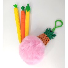 Hd Marketim Ananas Silikon Anahtarlık 07 Uçlu Havuç Mısır Ananas Kalem Okul Öğrenci Kırtasiye