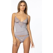 Pierre Cardin Kadın Dantelli Penye Atlet Külot / Kaşkorse Set - 345 Royal