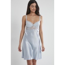 Pierre Cardin Kadın Saten Dantelli Gecelik 665 Mist