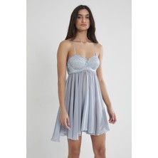 Pierre Cardin Kadın Saten Dantelli Gecelik 880 Mist