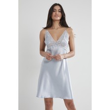Pierre Cardin Kadın Saten Dantelli Gecelik 603 Mist