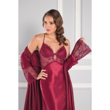 Pierre Cardin Kadın Saten Altılı Çeyiz Seti 6620 Bordo