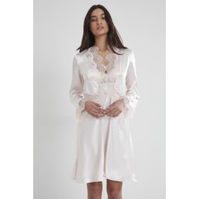 Pierre Cardin Kadın Ekru Saten Altılı Çeyiz Seti - 6335 Inci