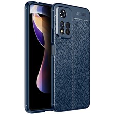 Caseart Xiaomi Redmi Note 11 Pro Kılıf Darbe Korumalı Deri Görünümlü Silikon Arka Kapak - Lacivert