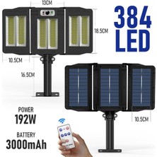 Technosmart 384LEDLI Solar Bahçe Aydınlatması Projektör Sokak Lambası Hareket Sensörlü Güneş Enerji