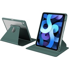 AktarMobile iPad Air 4. Nesil 2020 Uyumlu Kılıf 360° Dönebilen Kalem Bölmeli Standlı Akıllı Kapak Premium Koyu Yeşil