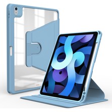 AktarMobile iPad Air 4. Nesil 2020 Uyumlu Kılıf 360° Dönebilen Kalem Bölmeli Standlı Akıllı Kapak Premium Mavi