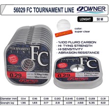 Owner %100 Flourocarbon Misina Owner Tournament Fc 50M Super Clear