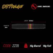 Winmau Outrage 18 G Elektronik Dart Oku Seti