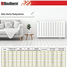 Bautherm Stilo Serisi Alüminyum Radyatör Yükseklik 150 cm Genişlik 76 cm ( 9 Dilim )