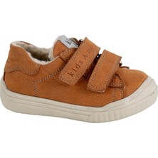 Kids A More Unisex Tarçın Çift Cırtlı Deri Ayakkabı %100 Dana Derisi ve İç Kürk ile Şık Tasarım