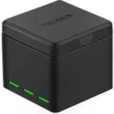Telesin Djı Osmo Action Çoklu Şarj Aleti Kiti + 2'li Yedek Batarya + Sd Card Saklama Alanı