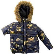 Quzucuk Kids Erkek Çocuk Kışlık Yaldızlı Lacivert Şişme Mont
