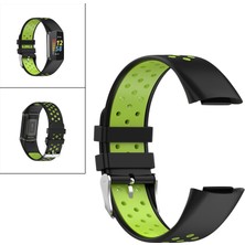 Prettyia Çift Renkler Silikon Watchband Soft Fitbit Ücretli5 Siyah Kireç Için Yumuşak (Yurt Dışından)