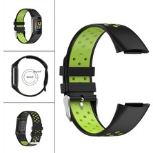 Prettyia Çift Renkler Silikon Watchband Soft Fitbit Ücretli5 Siyah Kireç Için Yumuşak (Yurt Dışından)