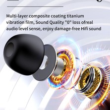 Prettyia Kulak Spor Kulaklıklar Bluetooth Tws Kablosuz Kulaklık Dijital Ekran (Yurt Dışından)