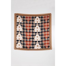 Lila Rosa Desenli Bandana Fular