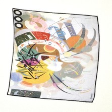 Lila Rosa Vasili Kandinski Desenli Bandana Fular